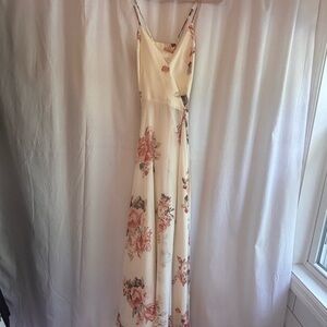 Lulu's Cream Floral Maxi Dress